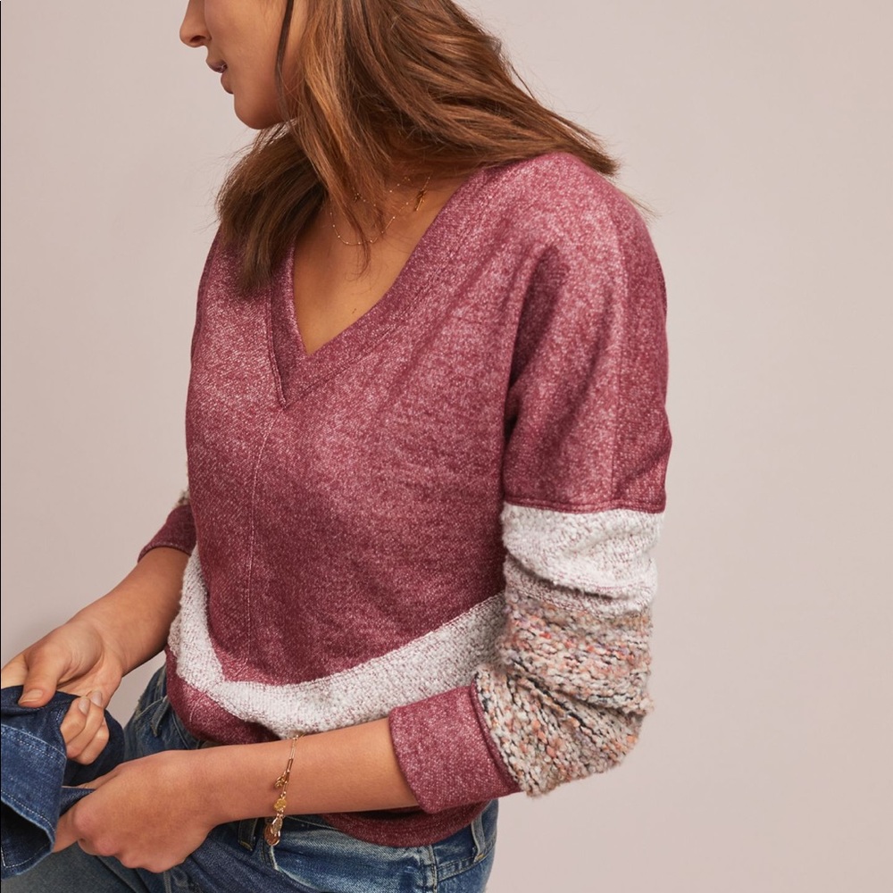 Anthropologie Dreamland Colorblocked Pullover